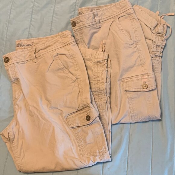 Eddie Bauer Pants - Two Pair Eddie Bauer Cropped Cargo Pants Size 12